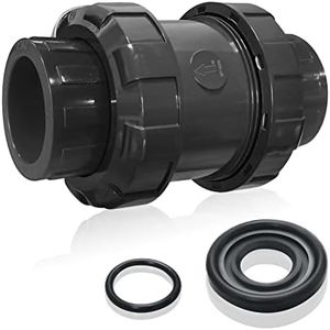 PVC Spring Ture Union Check Valve, 1in Slip Swing Utility Water One Way Check Valve, Sch80 Socket Pool Ball Check Valve for Backflow Prevention