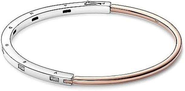 Pandora I-D Pavé 582740C01 Women's Bangle Two-Tone, 17,50 cm, Rose Gold, Zircon