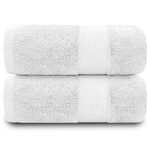 GC GAVENO CAVAILIA 700 GSM Bath Sheets - Large Bath Towels 2 Pack - Egyptian Cotton Towel Set - Quick Dry Towels - Soft Feel Towels - White - 90X140