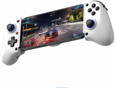 Crspexil Mobile Game Controller, Stretchable with Hall Effect Joystick & Trigger, HD Vibration, Programmable Back Buttons for Switch/Android/iOS/PC, Compatible with Xbox Cloud Gaming & Steam Link （wh）