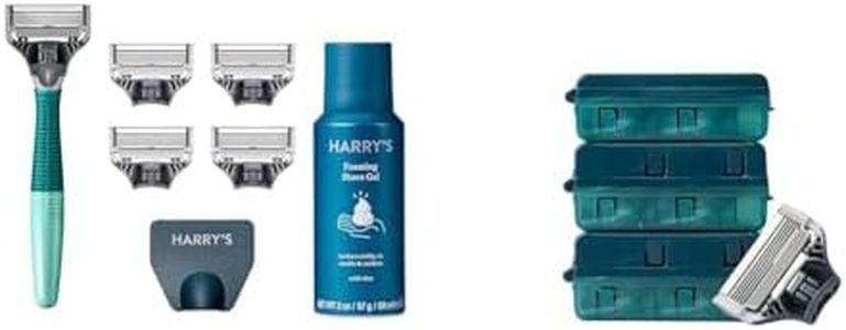 Harry's Razors for Men - Men's Razor Set with 5 Razor Blade Refills, Travel Blade Cover, 2 oz Shave Gel (Sage) & Razor Blades Refills - Razors for Men - 10 count