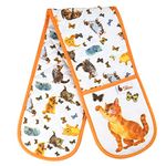 Double Oven Gloves Kitchen BBQ Grill Cooking Padded Heat Resistance Mitts Potholders Cotton Barbecue cat oven gloves grill gift Novelty Heat Mitten- oven gloves heat resistant