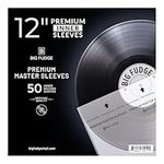 Big Fudge Premium Master Vinyl Record Sleeves - 12 inch x 50pcs - Archival Anti Static Rice Paper Inner Sleeves - Clear 3 Layer LP Covers - Protective Plastic Cover for Records