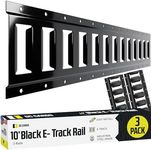 DC Cargo - E Track Tie Down Rail Kit 10' (3 Pack) for Garages, Vans, Trailers, Motorcycle Tie Downs, ATV Mountings - ETrack Bar Rails – Powder-Coat Black - Secure Cargo & Heavy Loads Up to 2,000 lbs