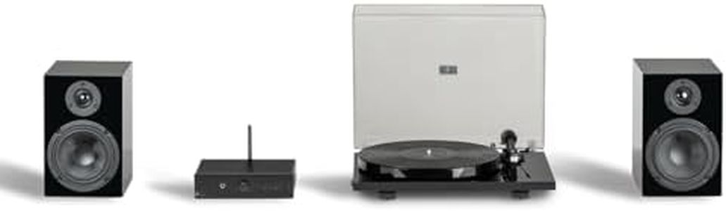 Pro-Ject Stereo Set E1, Analogue HiFi System, All-In-One Hi-Fi Set including E1 Turntable, Stereo Box E Integrated Amplifier, and Speaker Box 5E Speakers (Gloss Black)