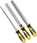 TARIST Diamond File Set, 3-Piece, 8-inch, Includes Flat/Half-Round/Round. For Sharpening Lawn Mower Blades, Garden Shears, Axe, Knife - Tool Sharpener for Metal, Tile, Ceramic, Glass, Stone and more