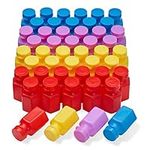 THE TWIDDLERS - 48 Mini Party Bubble Solution Bottles with Wands, Bubbles for Kids Party Favours and Goody Bag Fillers, Birthdays, Weddings - 17ml