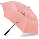 ZOMAKE Large Golf Umbrella 62 Inch - Grand Parapluie de Golf Automatic Open Double Canopy Vented Windproof Oversize Men's Golf Umbrellas for Rain Stick Umbrellas(Tender Pink)