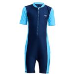 Boldfit Swimming Costume for Kids Swimming Dress One Piece Swimming Costume for Boys Swim Suit for Kids Boys for Swimming, Diving Kids Swimming Dress for Boys Swimwear Blue XS