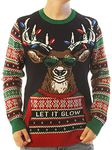 Ugly Christmas Sweater Men's Light-Up Let It Glow 2, Twilight, X-Large