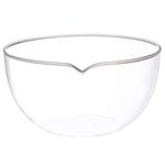 iplusmile Round Evaporating Dish with Glass Spout Borosilicate Glass Evaporation Basin for Laboratory 90mm (Flat Bottom)