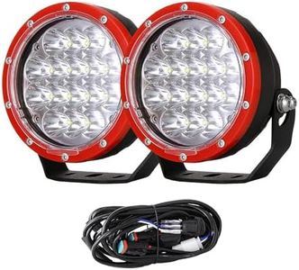 BANSIT 5inch LED Driving Lights 2PCS 160W LED Spotlight 4x4 Round Vehicle Lamps Fog Work Headlights for Truck Off-Road ATV UTE SUV (Red)