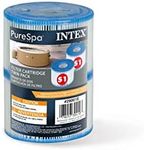 Intex 29001E PureSpa Type S1 Heavy Duty Easy Set Dacron Paper Hot Tub Spa Filter Replacement Cartridge for Various PureSpa Models, 2 Pack