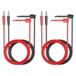 Cleqee 4PCS 4mm Banana Plug to Test Hook Clips Test Leads Copper Soft Cable Wires 3.3ft/1m for Multimeter Electrical Testing 500V 5A