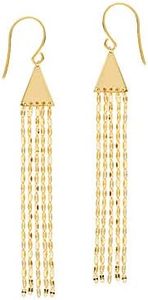 14K Yellow Gold Tassel Drop Earrings