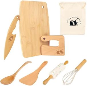 Wooden Kids Safe Knife and Kids Baking Set for Real Cooking, 8 PCS Toddler Montessori Kitchen Tools, Cooking and Baking for Kids Little Chefs