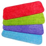 Ulable 4 Pack Spray Mop Heads, Microfiber Replacement Reveal Mop Cleaning Pad Cleaning Heads for Wet and Dry Floor Cleaning, Great on all types of Hard Floor