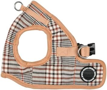 Puppia Lucas Dog Vest Harness B (Step-in) Fashionable Checkered Pattern Spring Summer Harness for Small and Medium Dogs, Beige, Small