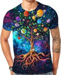 Cndiyike Soccer T Shirts for Men,3D Printed Graphic Short Sleeve Tees, World Tree, X-Large