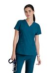 Barco One 5106 Women's 5 Pocket V-Neck Yoke & Side Panel Scrub Top Bahama S