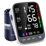 WAJ New Generation Blood Pressure Monitors with 6.4" Super Large LED Display & Wide Range Cuff (22-42cm), Accurate Home Use BP Machine, 2* 120 Sets Memory, Heart Rate & Hypertension Indicator (White)