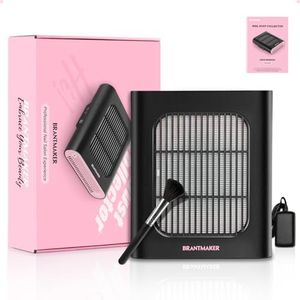 BRANTMAKER Nail Dust Collector, Dust Collector nail tech with Brush and Reusable Filter, 2 Modes Profesional Nail Vacuum, Fan Vent Nail Dust Extractor (Black& Pink)
