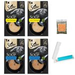 Cat Soup Mini Bundle with Chicken and Tuna (Total 16 pouches x 40 gram) plus Catnip and UbiPet Lint Roller