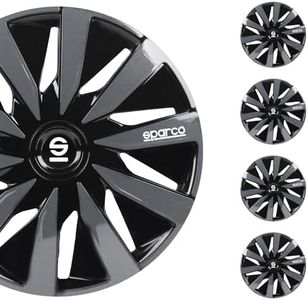 Sparco SPC1591BKGR Wheel Covers Lazio 15-inch Black/Grey