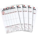 250 Sheets Contract Bridge Score Pads and Tallies, Game Scoring Cards Supplies, Large Print with Trick Values (5 Notepads)