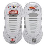 CALANDIS™ Pair No Tie Elastic Silicone Shoelaces Football Shoes White | Shoelaces | Unisex Accessories | Unisex Clothing Shoes & Accs