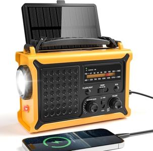 Mesqool Wind Up Radio with Solar & Hand Crank Charging, 5-Way Powered AM/FM Emergency Radio with 12000mAh Rechargeable Battery, IPX6 Water-Resistant, SOS Alarm, 5W Torch for Camping, Hiking