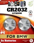 Key Fob Battery for BMW CR2032 (2 Pack) – OEM Remote Replacement for BMW Key X1, X3, X5, X7, 3-Series, 5-Series, 7-Series – Battery for Key Fob for BMW with Fitment Guide