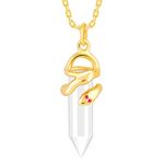 GIVA 925 Silver Golden Crystal Serpentine Necklace| Necklace to Gift Women & Girls | With Certificate of Authenticity and 925 Stamp | 6 Months Warranty*