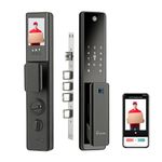 LAVNA Digital Camera Door Lock with Fingerprint, WiFi Mobile App, PIN, RFID Card and Manual Key Access for Wooden Doors (LA48)