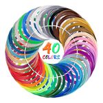 Kretrum 3D Pen Filament Refills 40 Colours 3D Printer PLA 1.75 mm Filament Each Colour 3M Compatible with MYNT3D SCRIB3D PIKA3D 3D Pen Most 1.75mm 3D Prining Pens NOT FIT 3Doodler Start Pen
