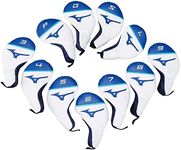Mizuno Golf Premium PU Easy-Fit Tour Iron Headcovers Set of 11 (3-PW,GW,SW,LW) White/Blue