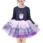 Sunny Fashion Girls Dress Birthday Owl Star Glitter Tulle Cake Skirt Long Sleeve Size 3 Years