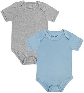 Jimonda Baby Bodysuits Rayon from Bamboo Short Sleeve Baby Boys Girls Rompers Soft Outfits Newborn Clothes (Slate&Grayheather,9-12 Months)