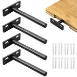 YEYIT 4 Pcs Floating Shelf Brackets, 4 Inch Solid Steel Hidden Blind Support, for Wall Mounted Backdrop Wall Shelf Wood Shelves