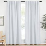 NICETOWN Living Room Darkening Curtain Drapes - (Greyish White Color) W62 x L84, Set of 2, Door Curtain for Doorway Privacy, Blackout Temporary Insulated Closet Curtain for Bedroom Closet Door