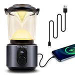 Yonktoo Camping Lights,Rechargeable Tent Lamp Lasting for 350Hrs,Waterproof Camping Lantern with LED Screen 5 Light Modes for Fishing, Hiking, Power Cuts