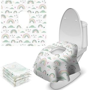 Toilet Seat Covers Disposable, 20 Pcs Extra Large Waterproof Toilet Cover for Toddlers & Adults, Portable Individually Wrapped Travel Essential for Kids Potty Training, Public Restroom, Airplane, Trip