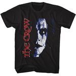 American Classics The Crow Movie Logo & Eric's Face Crow Mens Black Short Sleeve T Shirt Vintage Style Graphic Tees, Black, XX-Large