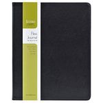 Eccolo Large Simply Black Lined Journal Notebook, Flexible Faux Leather Cover, Notebook With Lined Ivory Pages, Lay Flat, Ribbon Bookmark (Black, 8x10 Inches)