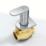 Plantex ORN-220 Pure Brass Flush Valve with Teflon tape & Adjustable Brass Wall flange/Flush valve for Toilet/Toilet Flush Valve -25 mm- Mirror Chrome)