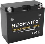 HEOMAITO Lead-Acid Battery 6MF20L 12V 20Ah, 430 CCA, YTX20HL, Maintenance-Free Power, for AGM Motorcycle Battery, Motorcycles 450–1000 CC, ATVs 400–1000 CC