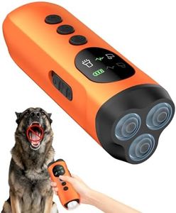 ATESON 3X Ultrasonic Dog Bark Deterrent, Long Range Anti Barking Device for Small Dog, Rechargeable Behavior Training Tool with Flashlight, Safe Humane for Indoor Outdoor Use