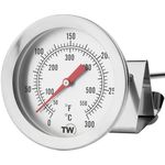 Oil Thermometer for Deep Frying - 150 mm Stainless Steel Deep Frying Thermometer with Useful Pan Clip Ideal for Cooking Oil Fry with Confidence