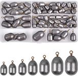 Fishing Weight Sinker - 27/62pcs Bass Casting Sinker Weight Bell Sinker Iron Fishing Weight Sinker with Ring Water Drop Sinker Weight for Saltwater Freshwater Fishing