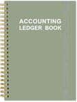 Accounting Ledger Book - A5 Ledger Book for Bookkeeping, Small Businesses & Personal Use, Expense Tracker Notebook for Tracking Money, Expenses, Deposits & Balance, 5.8" x 8.4", Green